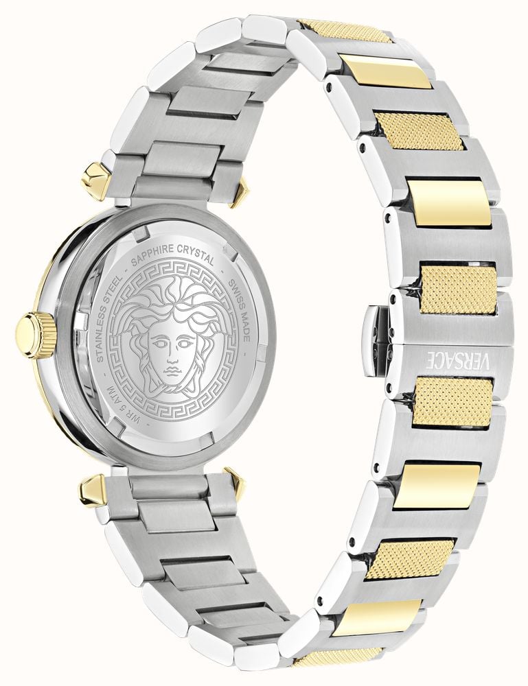 Versace V MUSA Quartz (35mm) Silver Dial / Two-Tone Stainless Steel Bracelet VEY800326 - alternate view 3