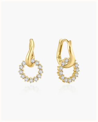 Ania Haie Gold Pavé Interlocked Huggie Hoop Earrings E079-12G