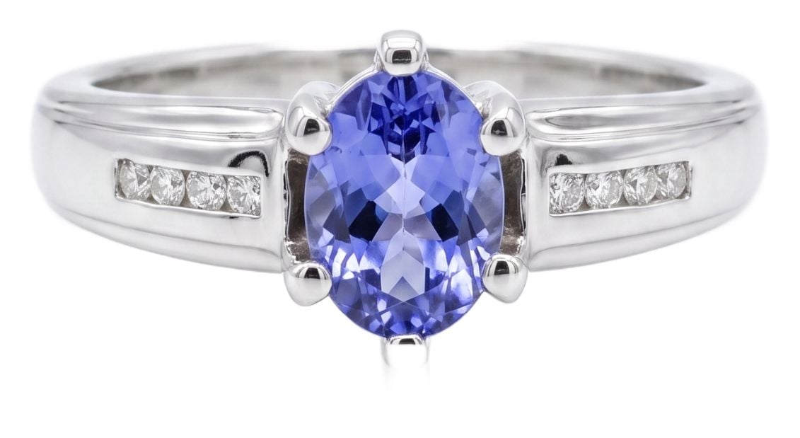 Pre-owned J36918 9ct White Gold Tanzanite And Diamond Ring Jewellery