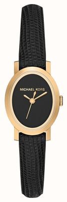 Michael Kors Mini Maude (20.5mm) Black Dial / Black Leather Strap MK7585