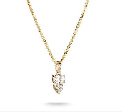 Thomas Sabo 18k Gold Plated Necklace With Oval And Heart Zirconia Stones KE2363-414-14-L45V
