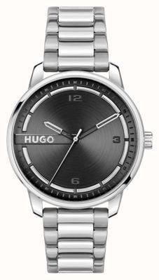 HUGO Men's #Stamp (42mm) Black Dial / Stainless Steel Bracelet 1530364