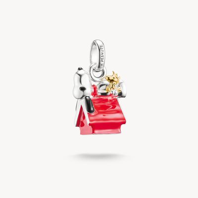 Thomas Sabo 18k Gold Plated Charm Pendant Snoopy & Woodstock Doghouse PEANUTS Connect CC1305-427-10