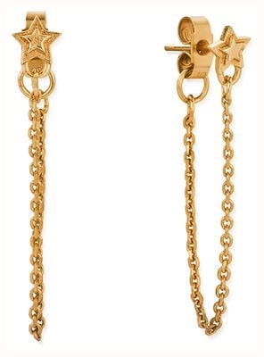 ChloBo Radiant Essence Chain Stud Earrings 18ct Gold Plated GEDR3469