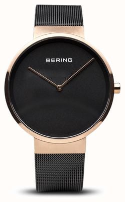 Bering Unisex Quartz Black Stainless Steel Strap 14539-166