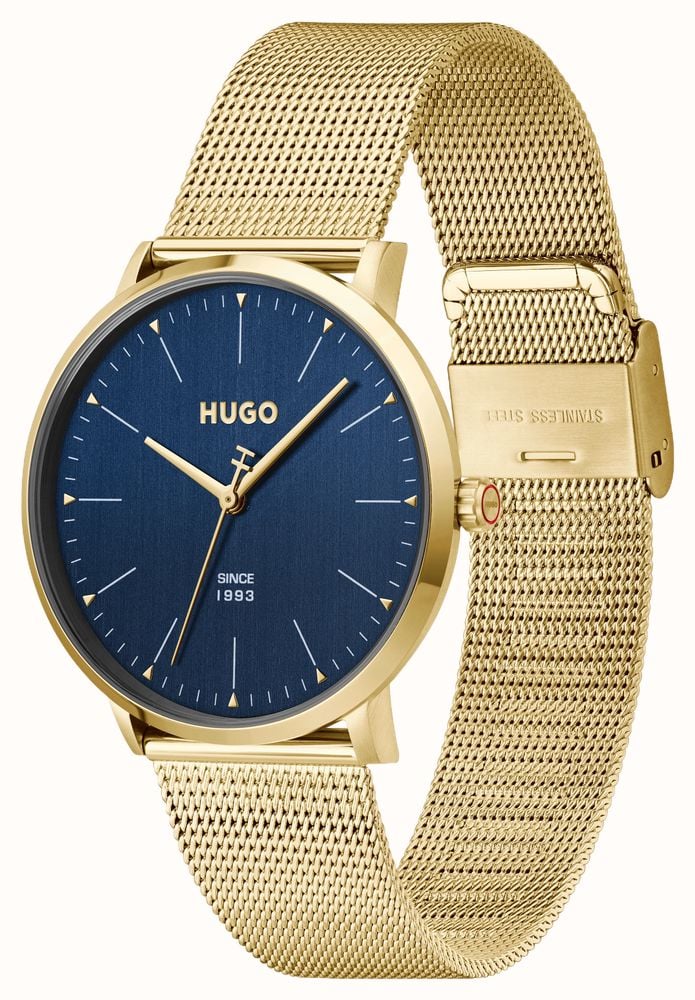 HUGO STYLE / 40mm / Blue Dial / Gold-Tone Stainless Steel Mesh Bracelet 1530473 - alternate view 2