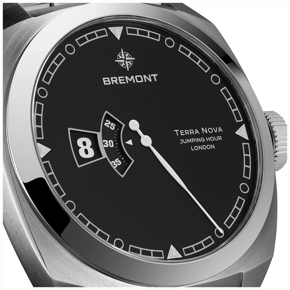 Bremont Terra Nova Jumping Hour Automatic (40.5mm) Black Lacquered Dial / Stainless Steel Bracelet TN40-JH-SS-BK-B - alternate view 4