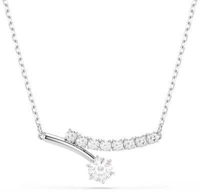 Swarovski Matrix necklace, Round cut, White, Rhodium plated 5753568