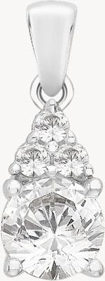Perfection Crystals Single Stone Four Claw Pendant With Trilogy (0.90ct) P5411-SK