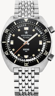 Aquastar Benthos Heritage II Limited Edition (40mm) Black Dial / BoR Stainless Steel Bracelet BENTHOS-H2-BLACK BRACELET