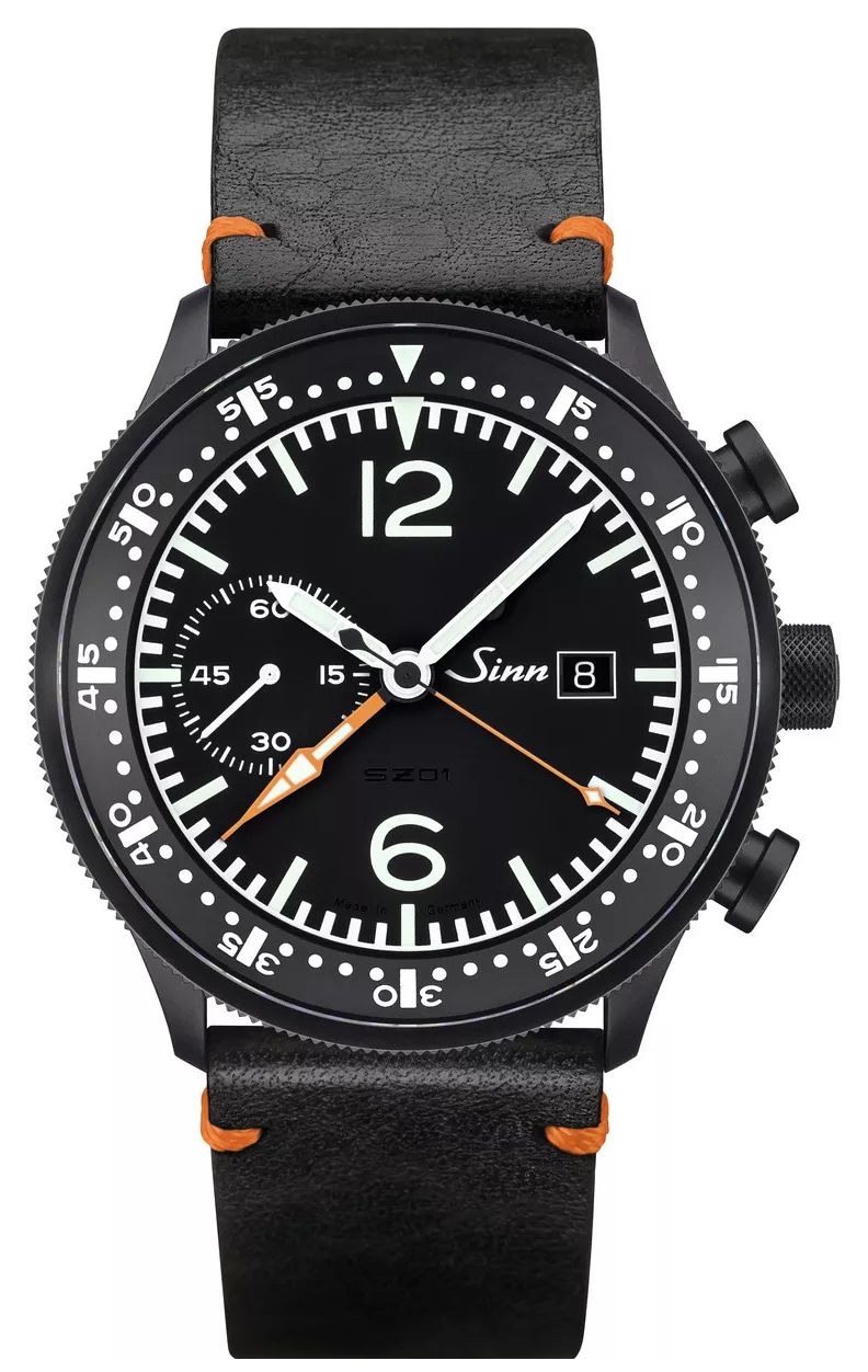 Sinn 717.010 717 Cockpit Wristwatch Black Leather Strap Watch