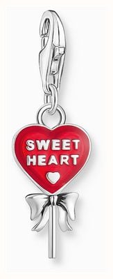 Thomas Sabo Red Lollipop Heart 'Sweet Heart' Sterling Silver Charm Pendant 2072-664-10