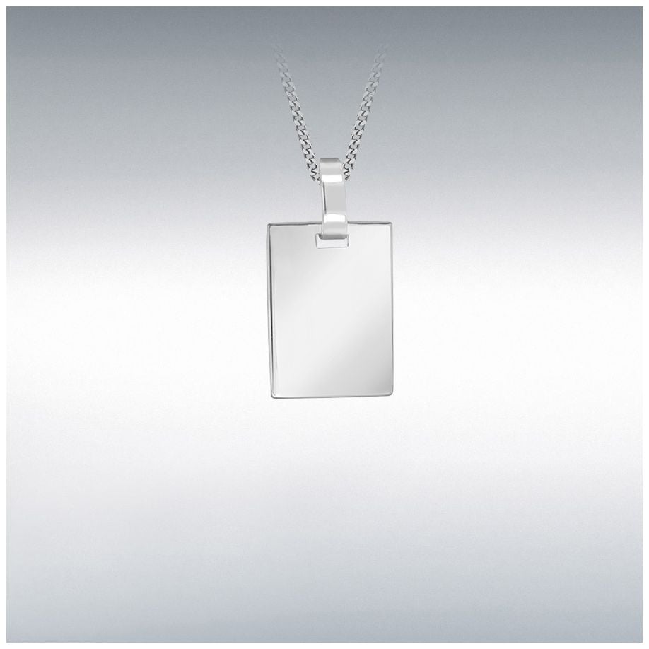 James Moore & Co 8.62.3399 Silver Heavy Square Plain Pendant Jewellery