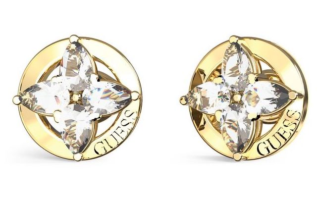Guess UBE06040YGWH Secret Garden Crystal flower stud Jewellery