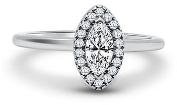 Platinum Marquise Halo 0.32ct E VS1 0.47ct TCW ENG4958