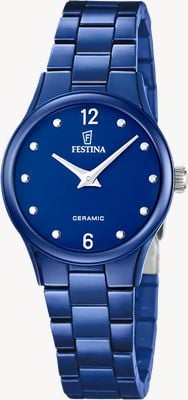 Festina Ceramic Quartz (30.5mm) Blue Dial / Blue Ceramic Bracelet F20751/5