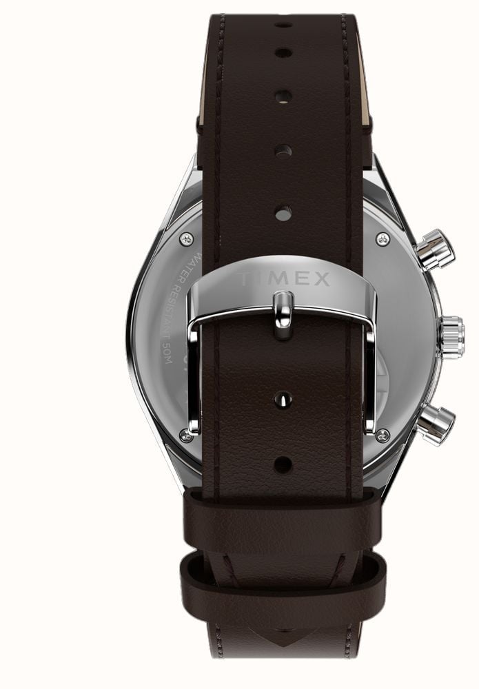 Timex Peanuts x Q Times Chronograph 40mm Brown Leather Strap TW6A04400 - alternate view 3