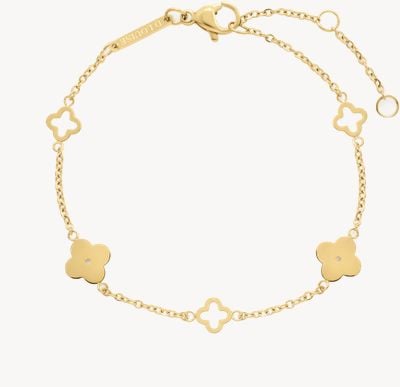 D.LOUISE Gold Plated Multi Clover Bracelet SKB-20