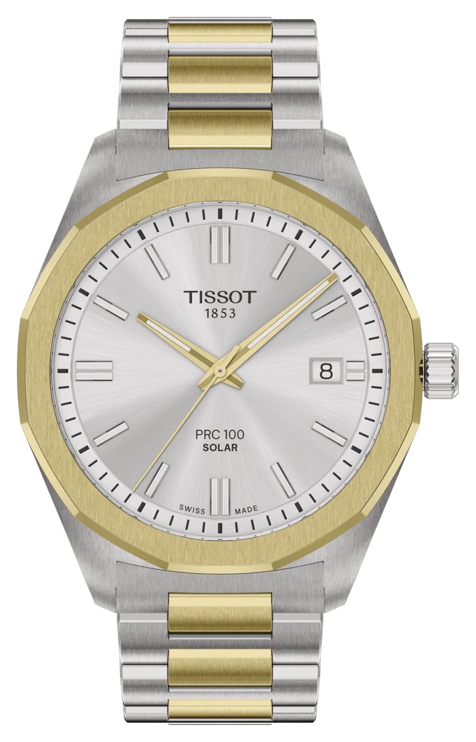 Tissot T1514222203100 PRC 100 Solar (39mm) Silver Dial / Two Watch