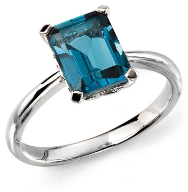 Elements Gold GR504T 58 9ct White Gold Rectangle London Blue Jewellery