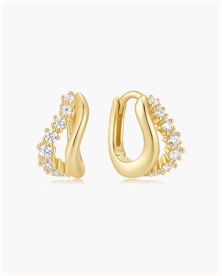 Ania Haie Gold Duet Wave Huggie Hoop Earrings E079-10G