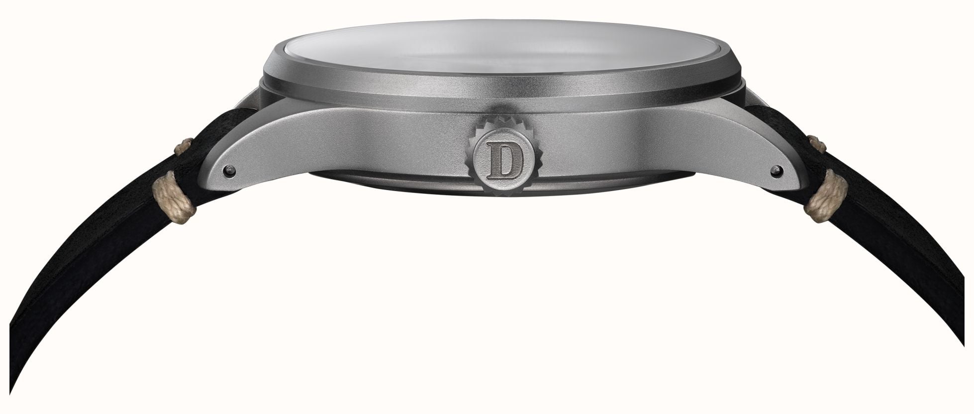 Damasko DF10 Three-Hand Manufacture (39mm) Black Dial / 'Vintage' Black Leather Strap Watch DF10 BLACK - alternate view 3