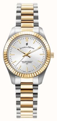 Jacques Du Manoir Inspiration Prime Quartz (31mm) Silver Sunray Dial / Two-Tone Stainless Steel Bracelet JWL03905