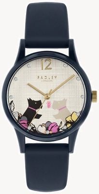 Radley | Women's Navy Silicone Strap | Floral Dog Motif Dial RY2983
