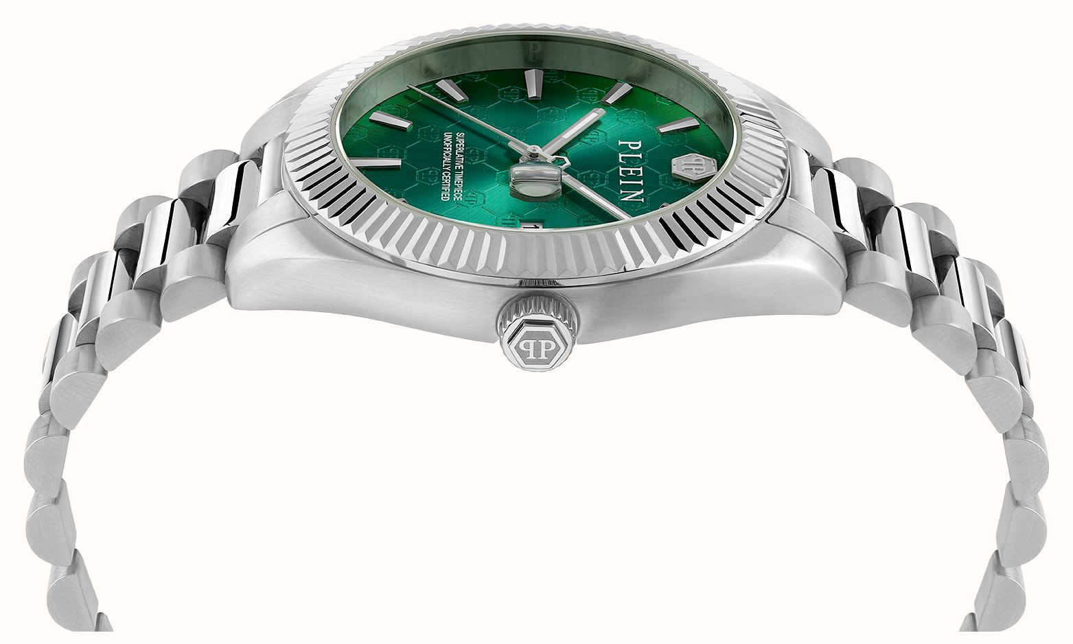 Philipp Plein DATE SUPERLATIVE Quartz (41mm) Green Sunray Dial / Stainless Steel Bracelet PWDHA0126 - alternate view 3
