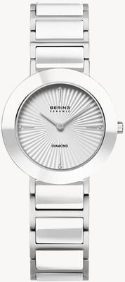 Bering Ceramic (29mm) White Sunray Dial / Stainless Steel & Ceramic Bracelet 11429-753
