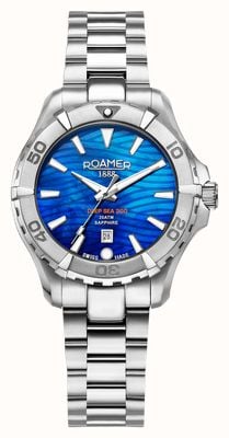 Roamer Deep Sea 200 (34mm) Blue Mother-of-Pearl Dial / Stainless Steel Bracelet 860844 41 45 20