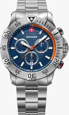Wenger Seaforce Quartz Chronograph (43mm) Blue Dial / Stainless Steel Bracelet 01.0643.125