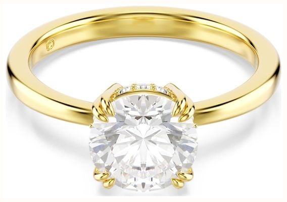 Swarovski Stilla Attract Cocktail Ring Round Cut, White, Gold-tone 52 5723334