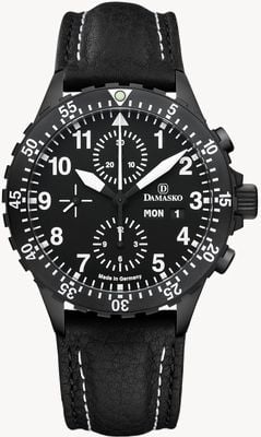 Damasko Men's DC66 5-55 Bezel STANDARD BUCKLE DC66-BLACK-BW-STITCH-STANDARD-ENGLISH BEZEL-STANDARD BUCKLE