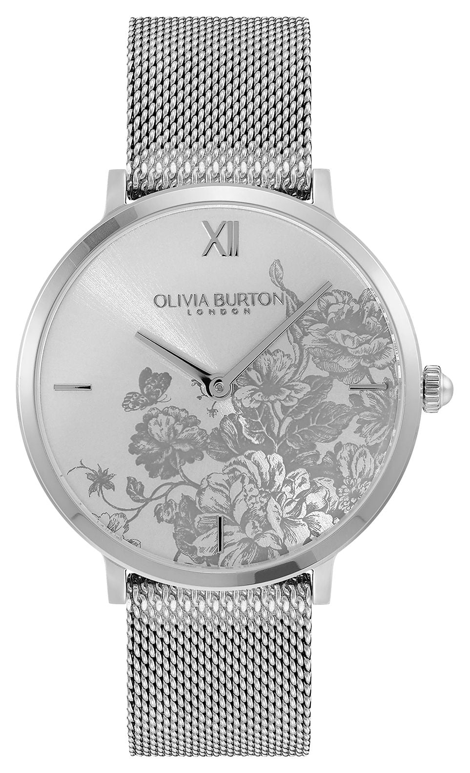 Olivia Burton 24000115 Floral Blooms Silver Floral Dial / Watch
