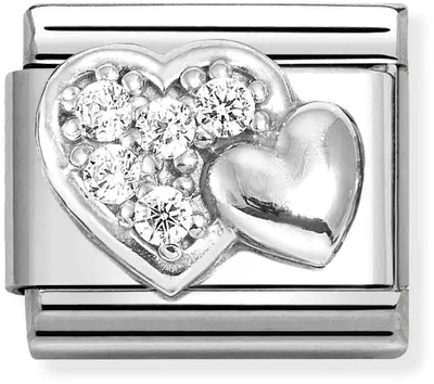 Nomination Classic Pave Raised Heart Sterling Silver Charm 330304/47