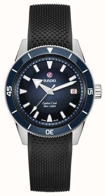 RADO Captain Cook Automatic (39mm) Dark Blue Gradient Dial / Black Rubber Strap R32223229