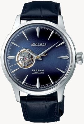 Seiko Presage Cocktail Time ‘Blue Moon’ (40.5mm) Deep Blue Dial / Blue Calfskin Leather Strap SSA405J1
