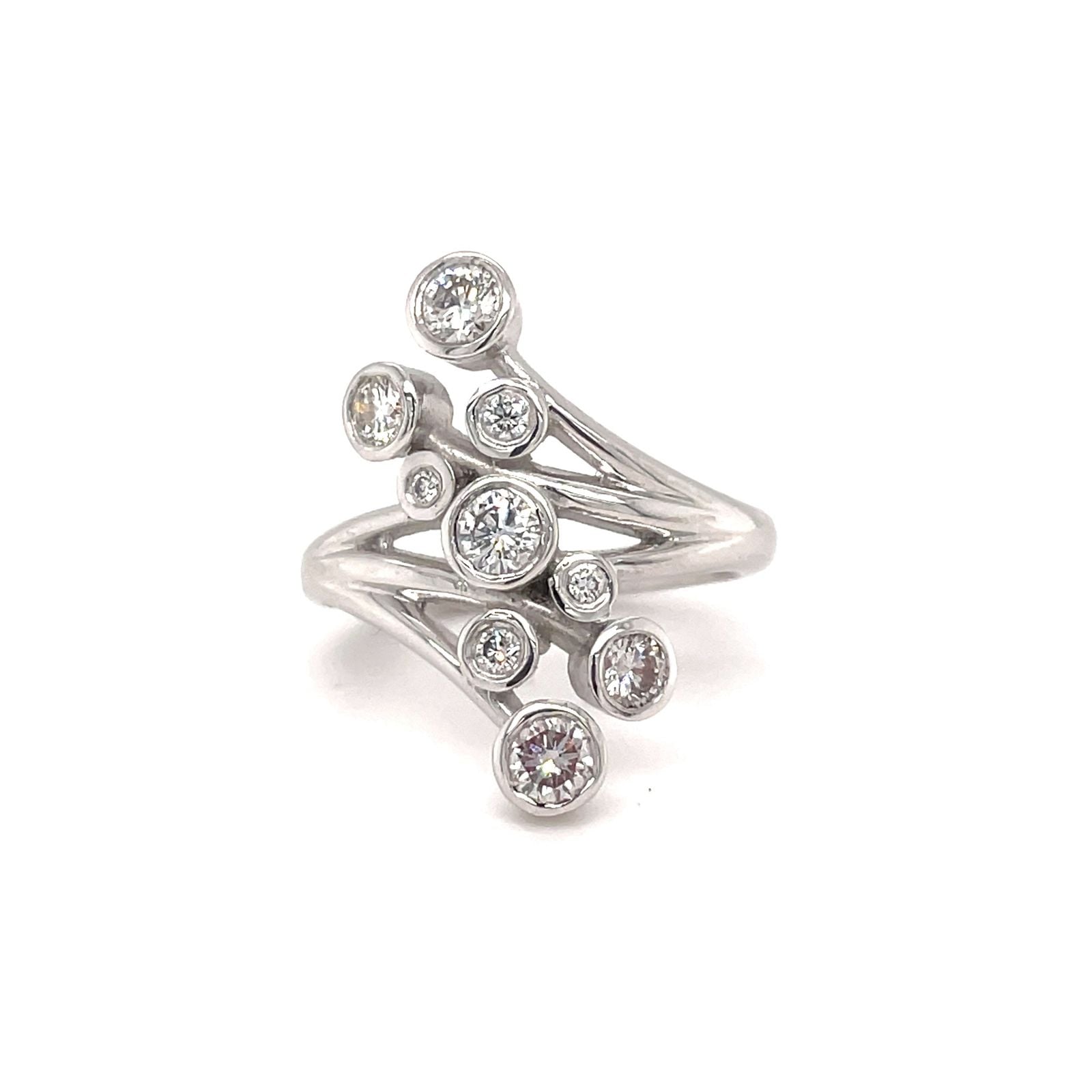 James Moore & Co J31005 18ct White Gold 9 Diamond Stone Ring Jewellery