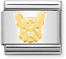 Nomination Classic French Bulldog 18ct Gold & Steel Charm 030162/54