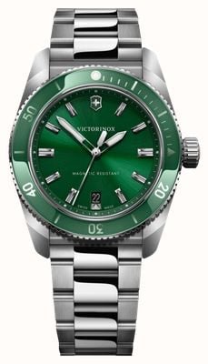 Victorinox Maverick Quartz (39mm) Green Dial / Stainless Steel Bracelet 242096