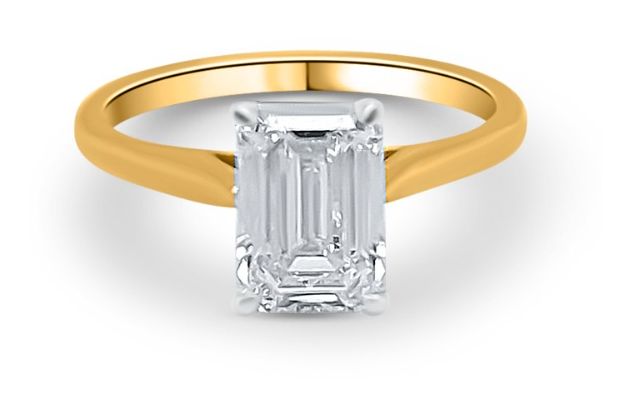 GEMEX J32542 18ct Yellow Gold Platinum Head Lab Grown Jewellery