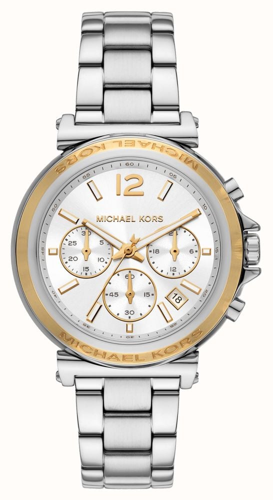 Michael Kors Women s Maren 40mm Silver Chronograph Dial Stainless Steel Bracelet MK7495 First Class Watches