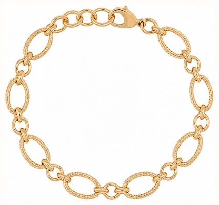 Burren Jewellery 18k Gold Plated Chain Bracelet With Textured Links B1703