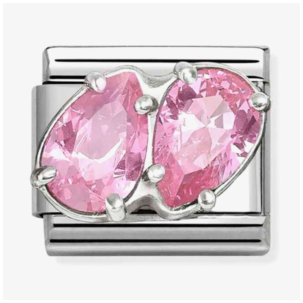 Nomination 330329/10 Classic Silver & Pink Zirconia Double Jewellery