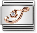 Nomination Classic Letter I 9ct Rose Gold & Steel Charm 430310/09