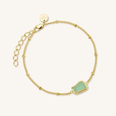 Rosefield Jewellery Organic Gemstone Jade Gold Bracelet JBOGG-J656