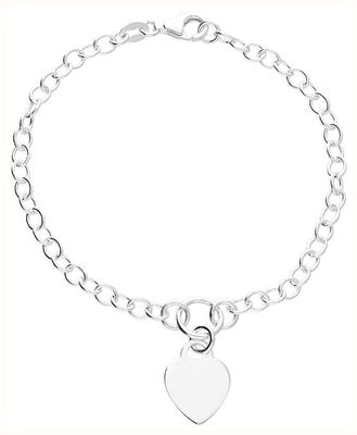 James Moore CME Sterling Silver Chain Heart Bracelet H7365/S