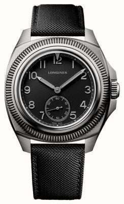 LONGINES Pilot Majetek Pioneer Edition Chronometer Certified (43mm) Black Dial / Black Synthetic Strap L28381532