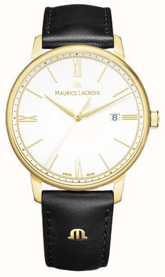 Maurice Lacroix Eliros Date (40mm) White Dial / Black Leather Strap EL1118-PVY01-110-2